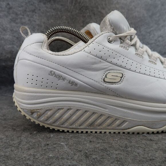 Skechers Shoes Womens 9 Shape Up Sneaker Work Slip Resistant Leather White Retro - Picture 2 of 16